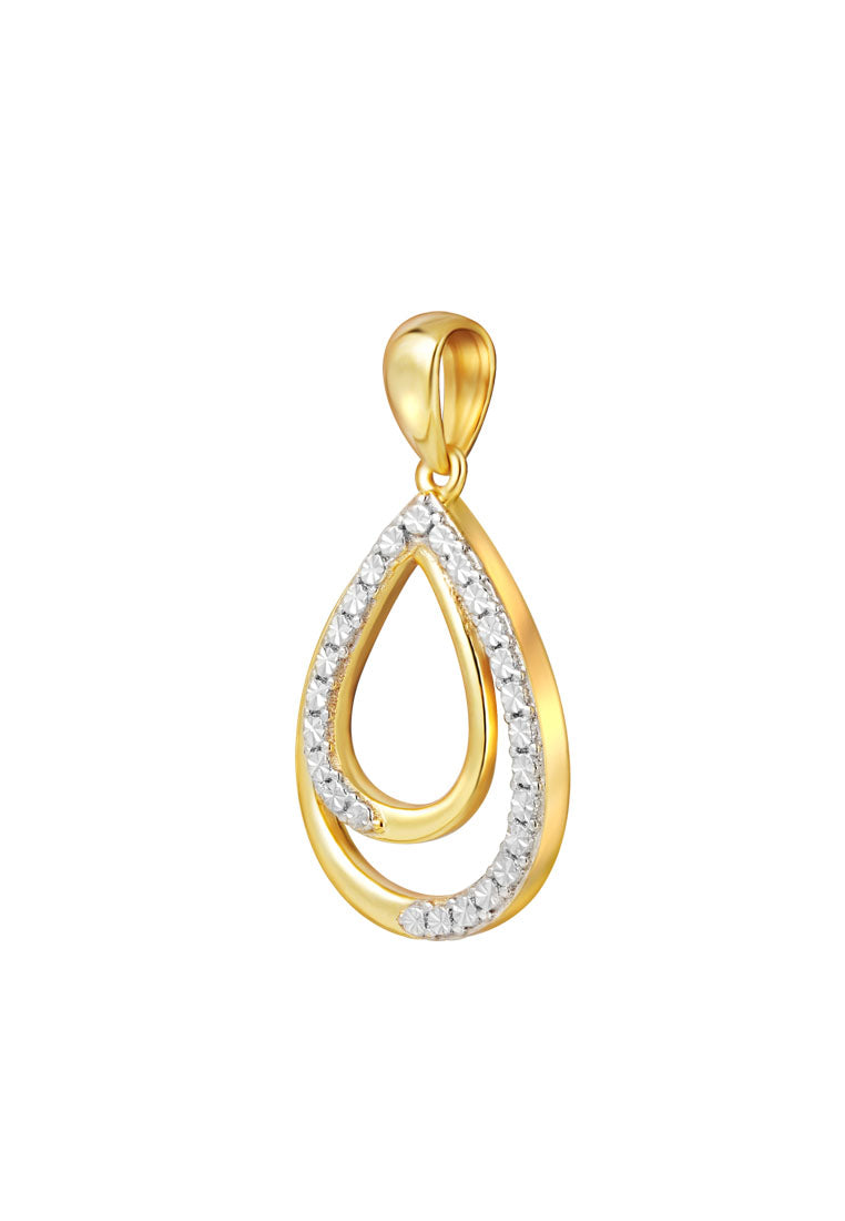 TOMEI Diamond Cut Collection Droplet Pendant, Yellow Gold 916