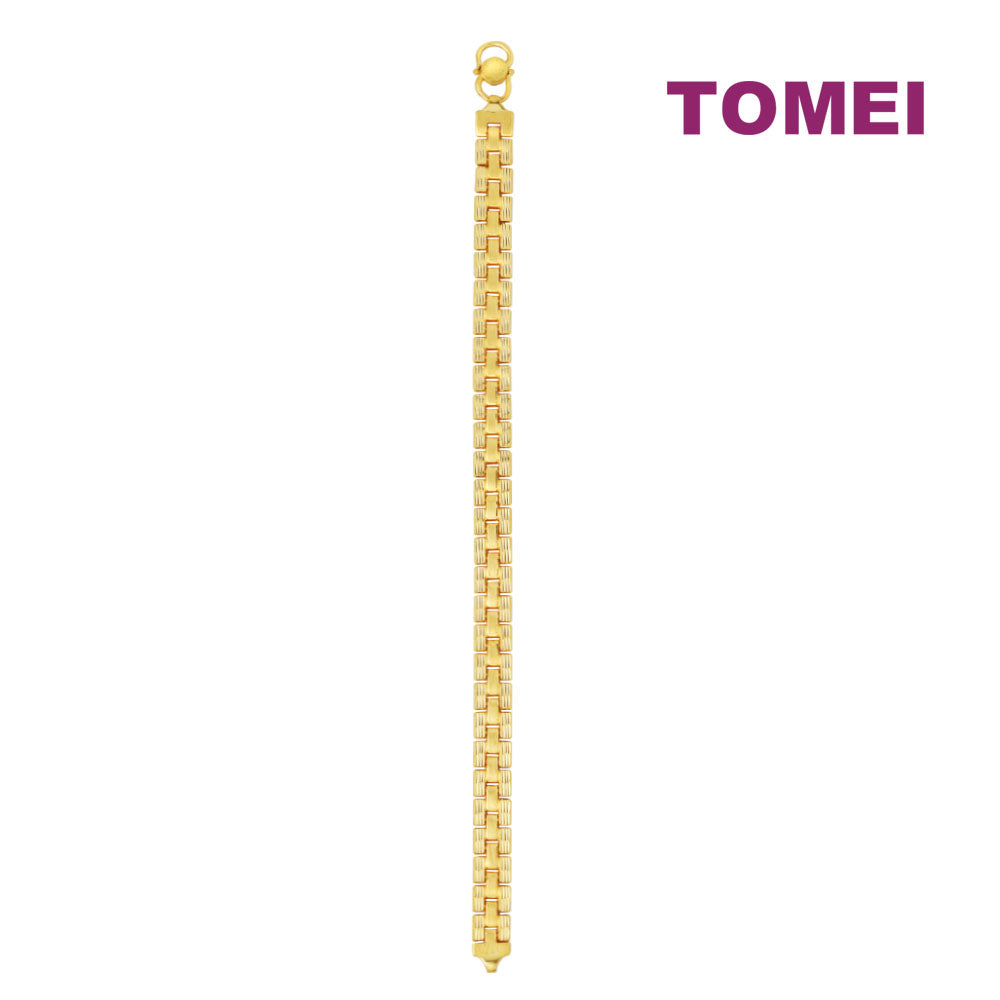 TOMEI Unisex Flat Bracelet, Yellow Gold 999 (5D)