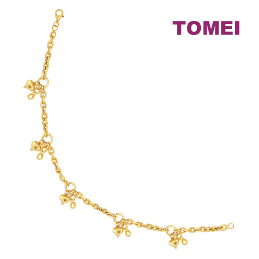 TOMEI Lusso Italia Infinite Love Anklet, Yellow Gold 916