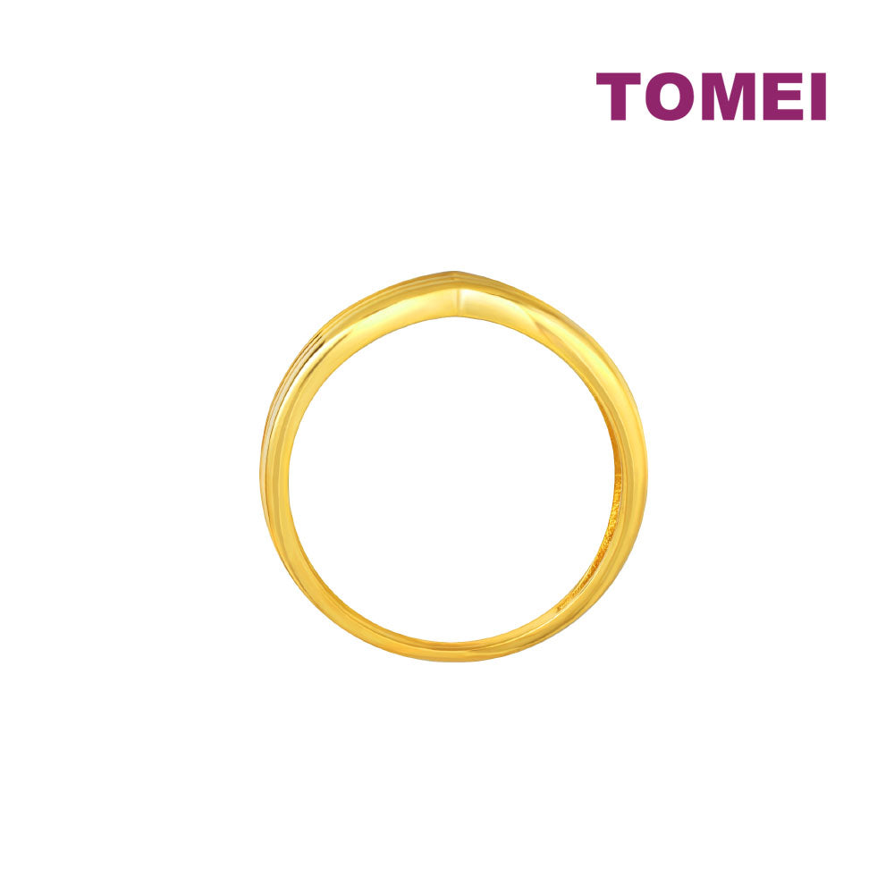 TOMEI Lusso Italia Layered V RIng, Yellow Gold 916