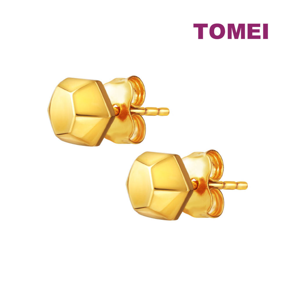 TOMEI Lusso Italia Hexagon Stud Earrings, Yellow Gold 916