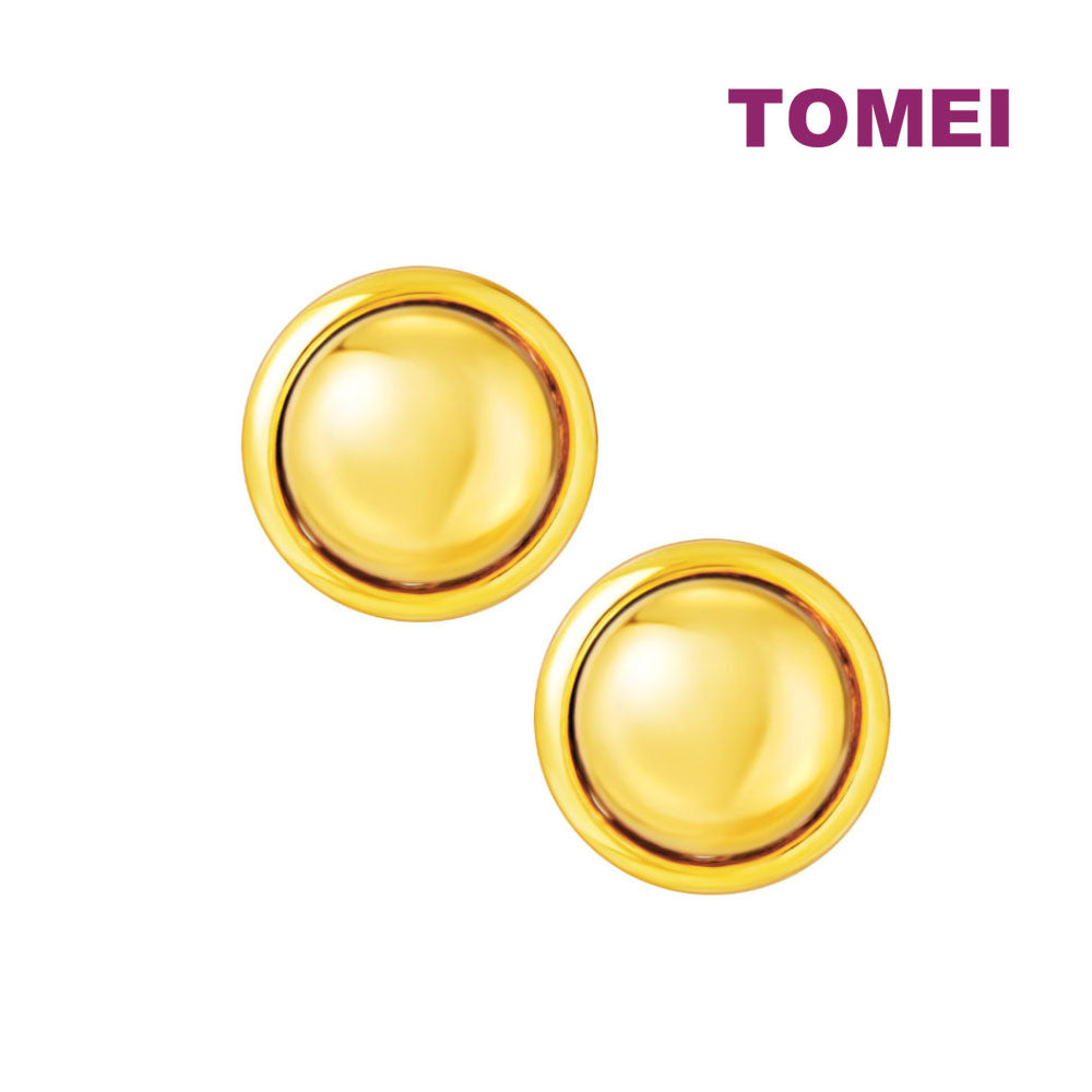 TOMEI Lusso Italia Button Earrings, Yellow Gold 916