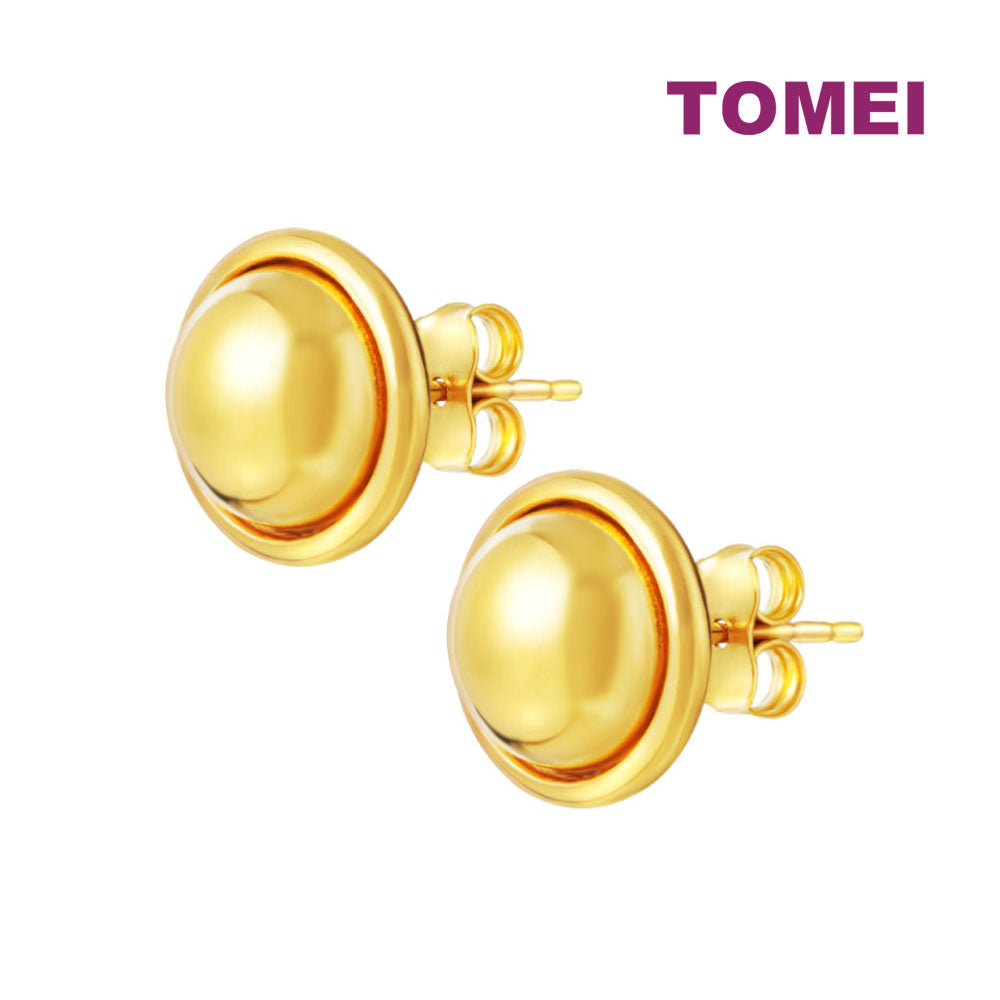 TOMEI Lusso Italia Button Earrings, Yellow Gold 916