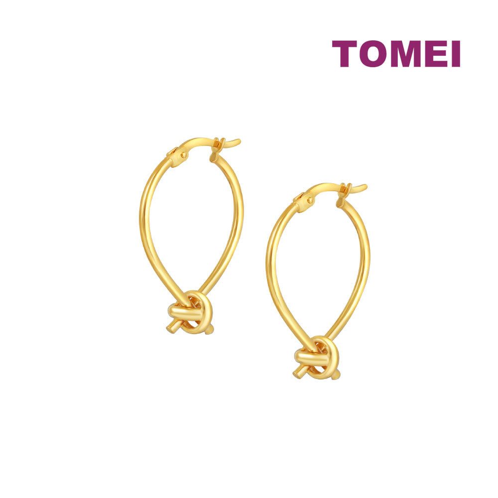 TOMEI Lusso Italia Round Knotted Earrings, Yellow Gold 916