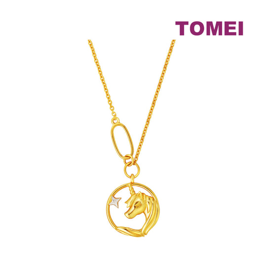 TOMEI Unicorn Necklace, Yellow Gold 916