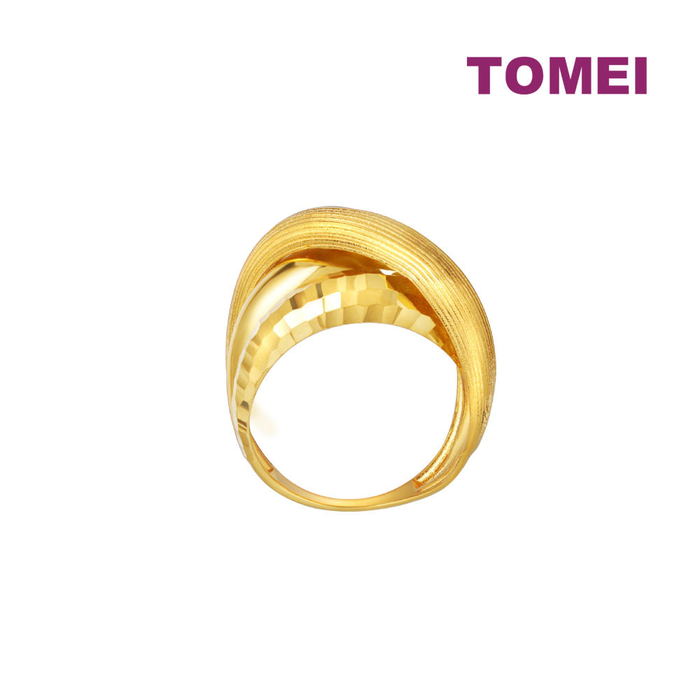 TOMEI Lusso Italia Criss Cross Ring, Yellow Gold 916