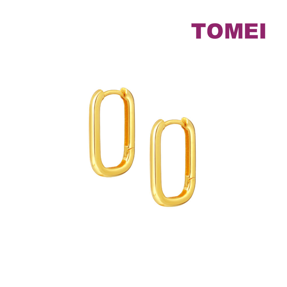 TOMEI Lusso Italia Rectangular Earrings, Yellow Gold 916