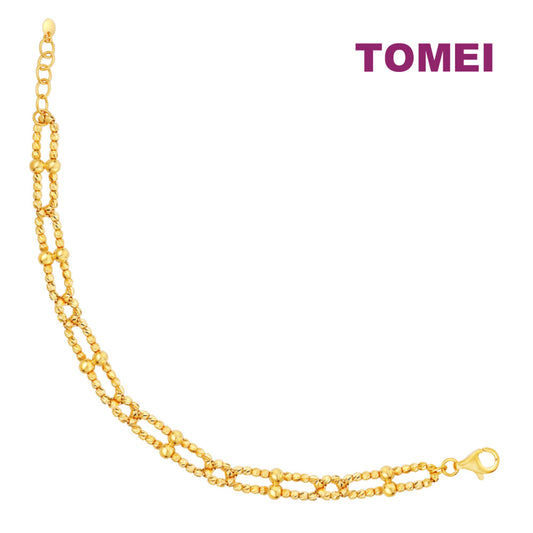 TOMEI Linked Beads Bracelet, Yellow Gold 916