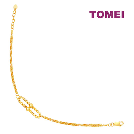 TOMEI Pin Beads Bracelet, Yellow Gold 916