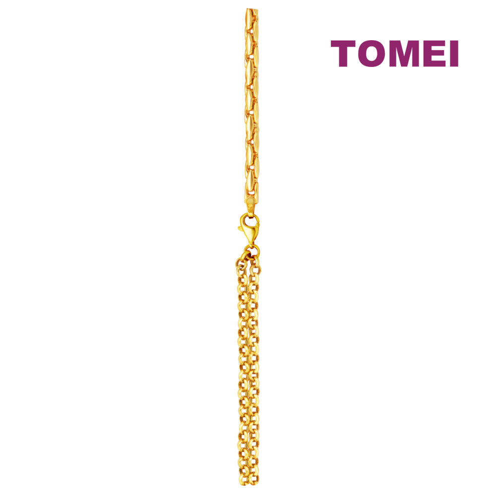 TOMEI Lusso Italia Dual-Tone Dangling Heart Bracelet, Yellow Gold 916