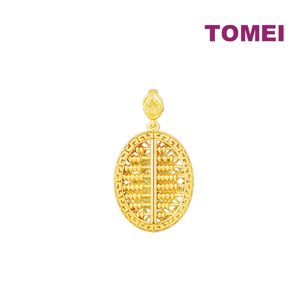 TOMEI Ellipse Abacus Pendant, Yellow Gold 916