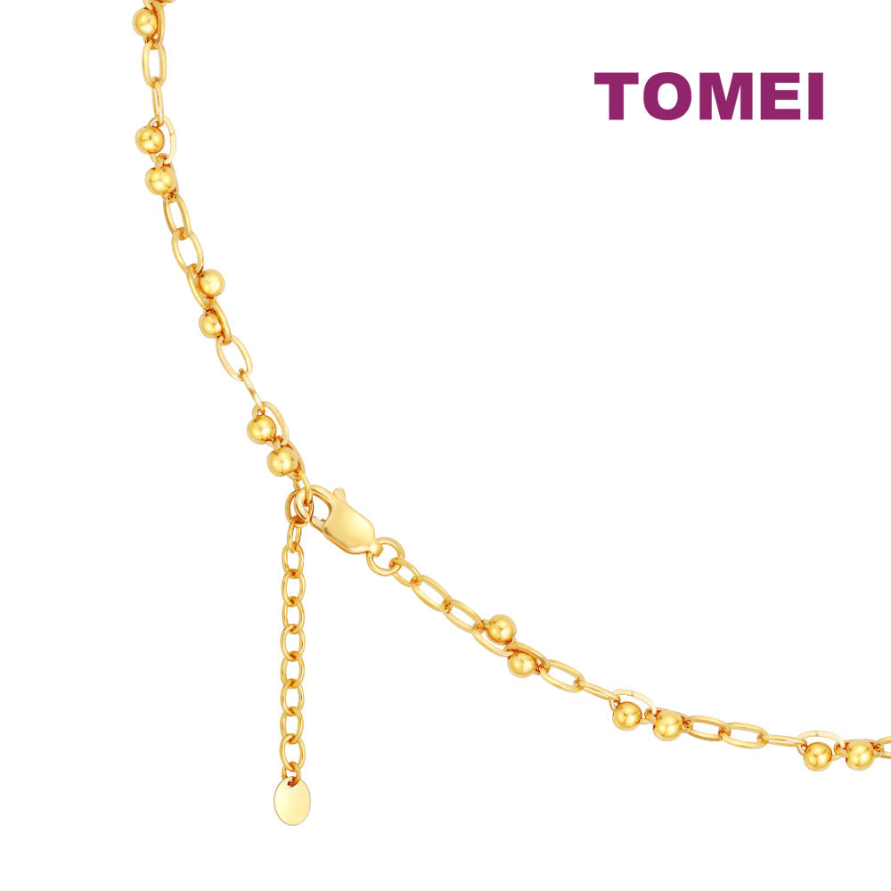 TOMEI Minimalist Bead Necklace, Yellow Gold 916