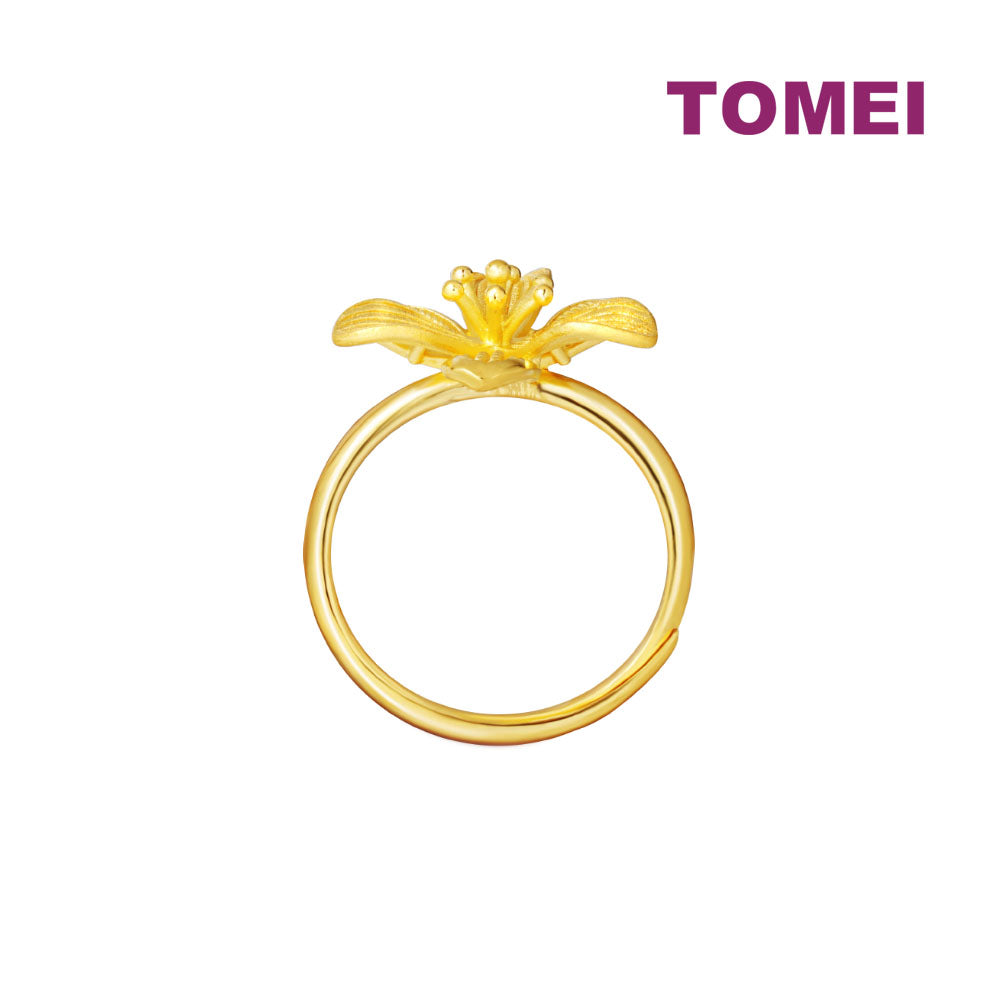TOMEI Blooming Flower Ring, Yellow Gold 999