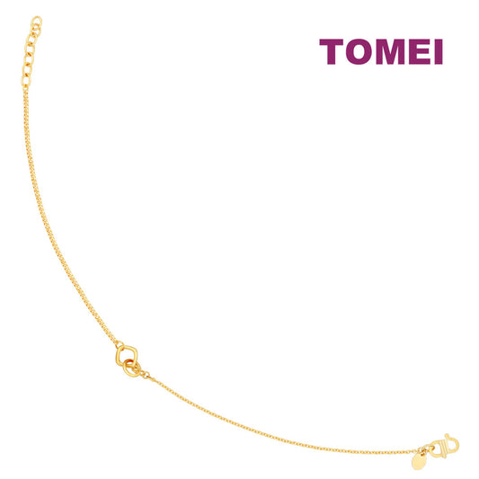 TOMEI Interlocking Square-Circle Bracelet, Yellow Gold 916