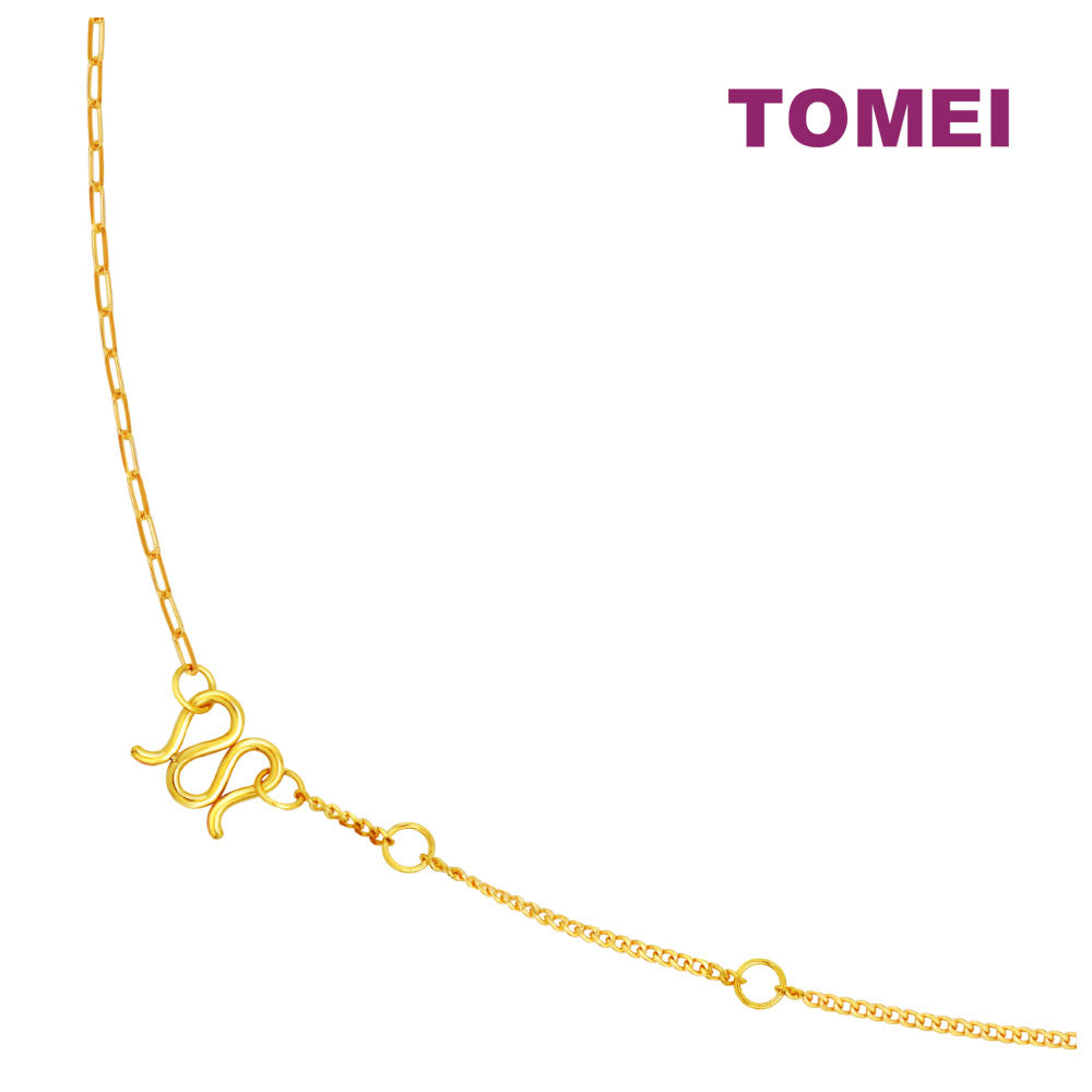 TOMEI Maneki-neko Necklace, Yellow Gold 999