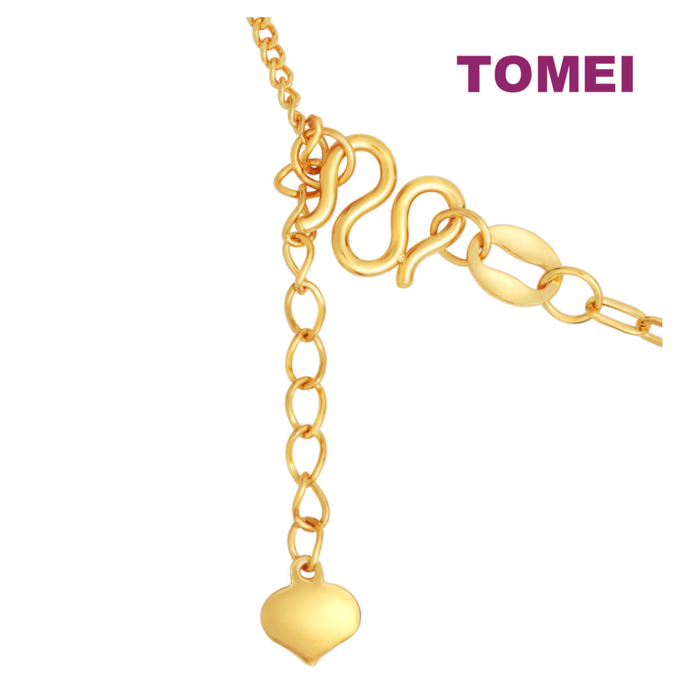 TOMEI Bear In Love Necklace, Yellow Gold 999