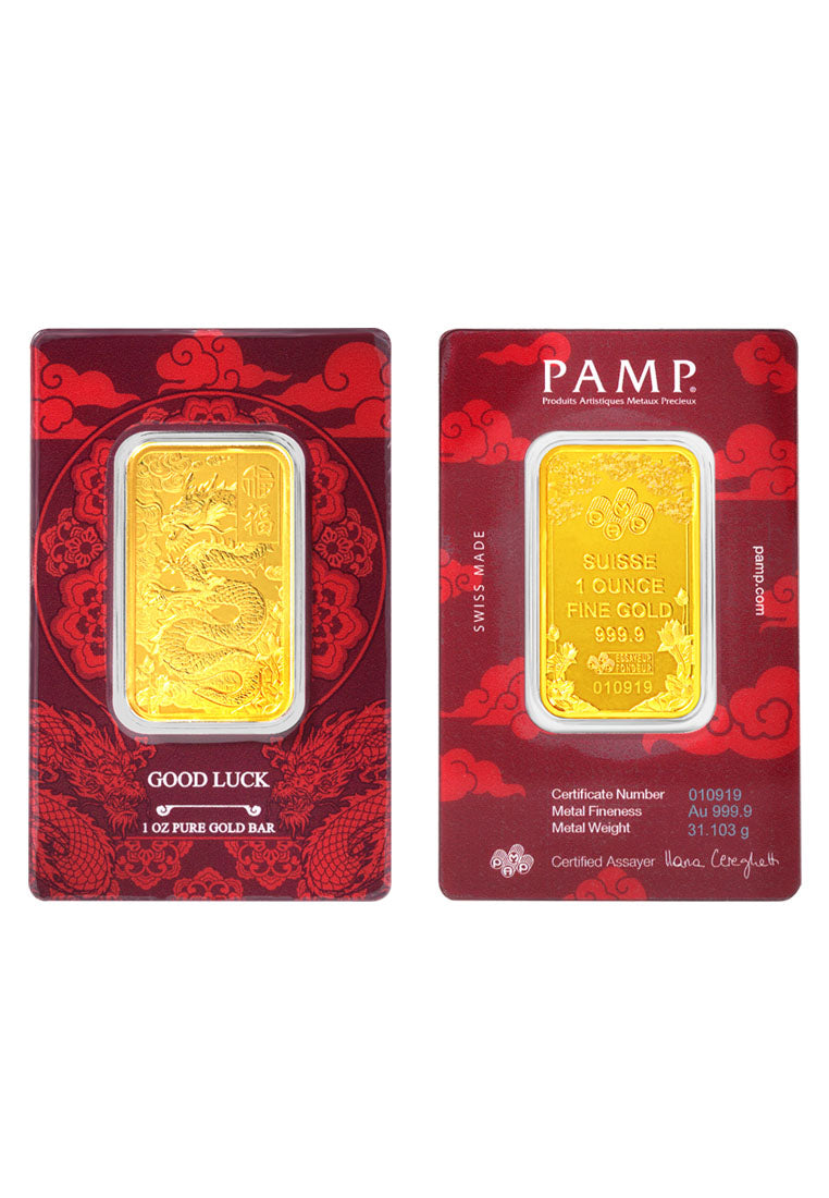TOMEI x PAMP Suisse Good Luck Dragon Gold Bar 5GM | Fine Gold 9999