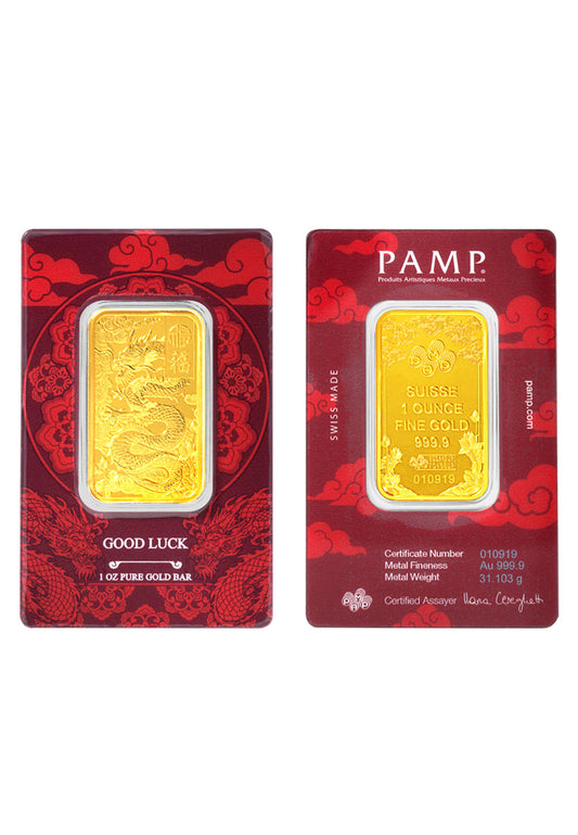 TOMEI x PAMP Suisse Good Luck Dragon Gold Bar 5GM | Fine Gold 9999