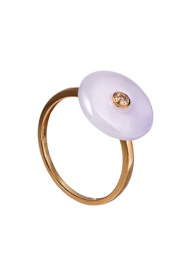 TOMEI Violet Jade Ring, Yellow Gold 750