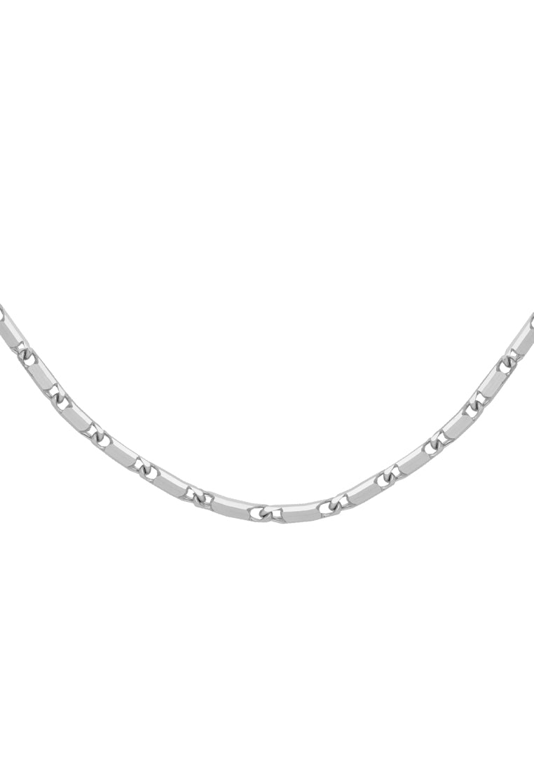 TOMEI Cylinder Link Necklace, White Gold 750