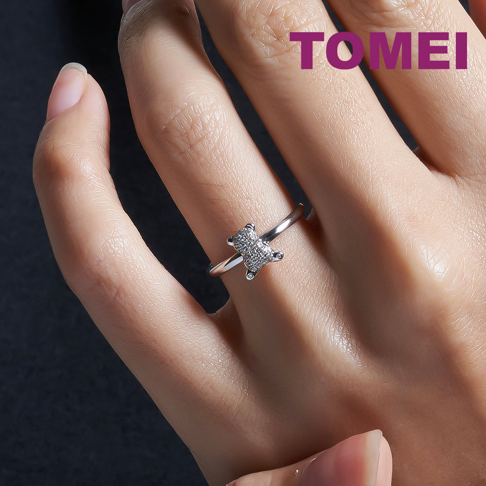 TOMEI [MIX AND MATCH] Teddy Diamond ring, White Gold 375W (R4183)
