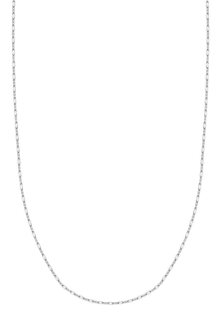TOMEI Flated Necklace, White Gold 375