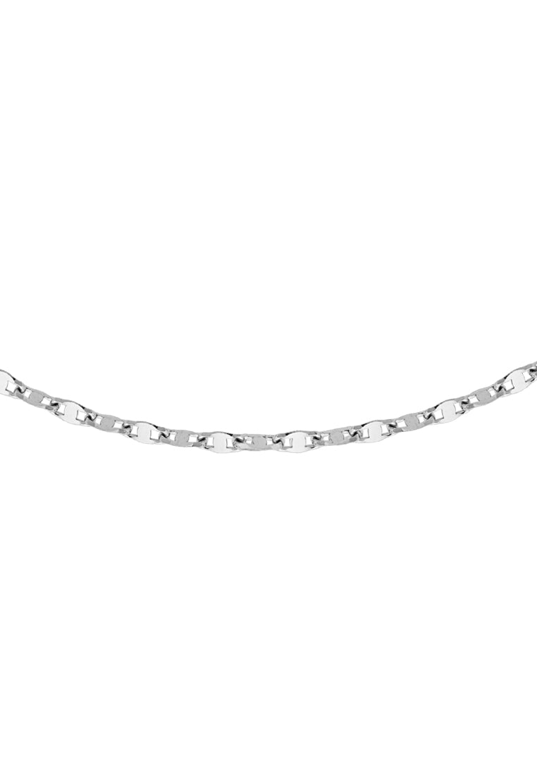 TOMEI Flated Necklace, White Gold 375