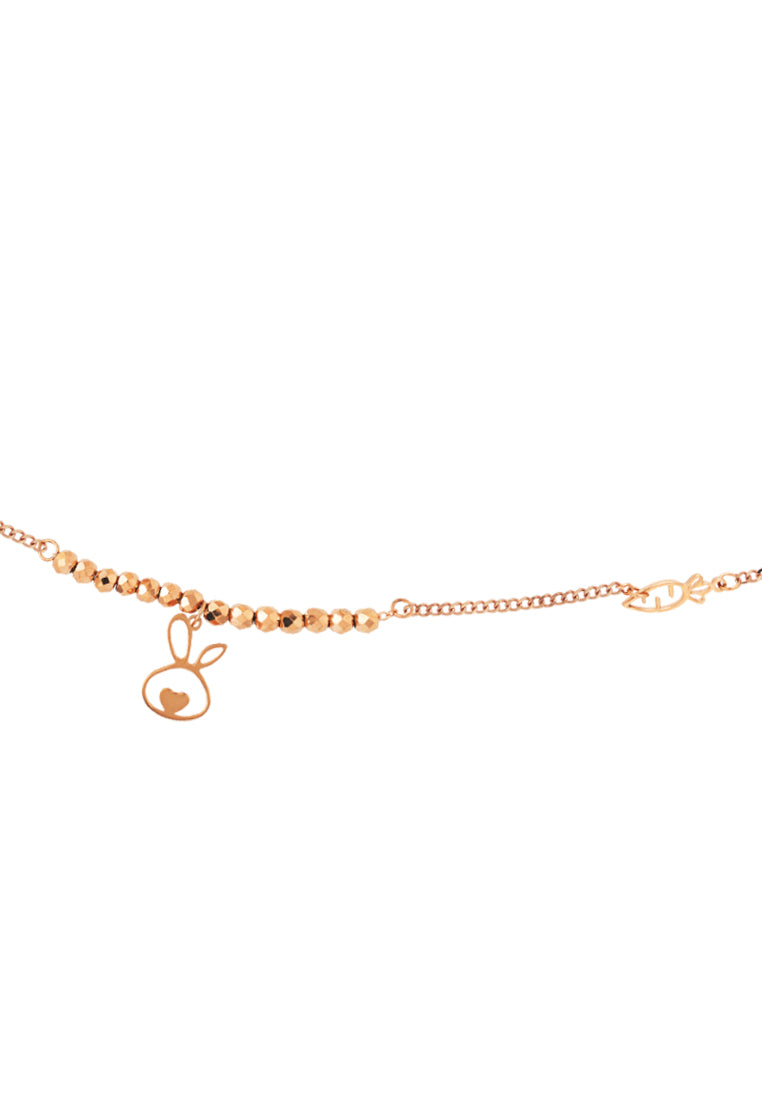 TOMEI Rouge Collection Bunny And Carrot Bracelet, Rose Gold 750