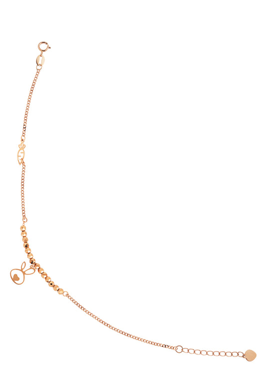TOMEI Rouge Collection Bunny And Carrot Bracelet, Rose Gold 750