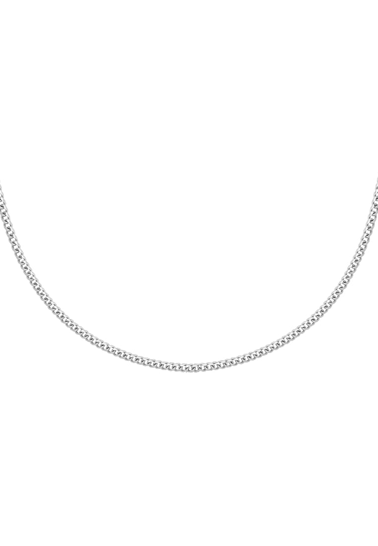 TOMEI Round Buckle Necklace, White Gold 375