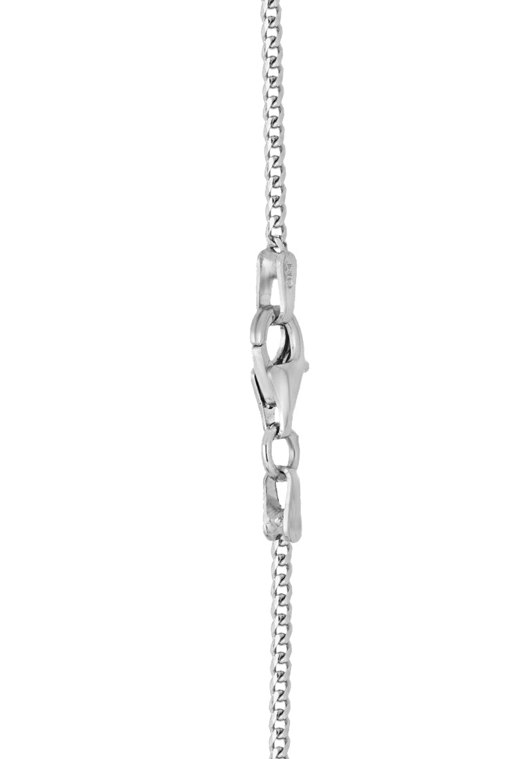 TOMEI Round Buckle Necklace, White Gold 375
