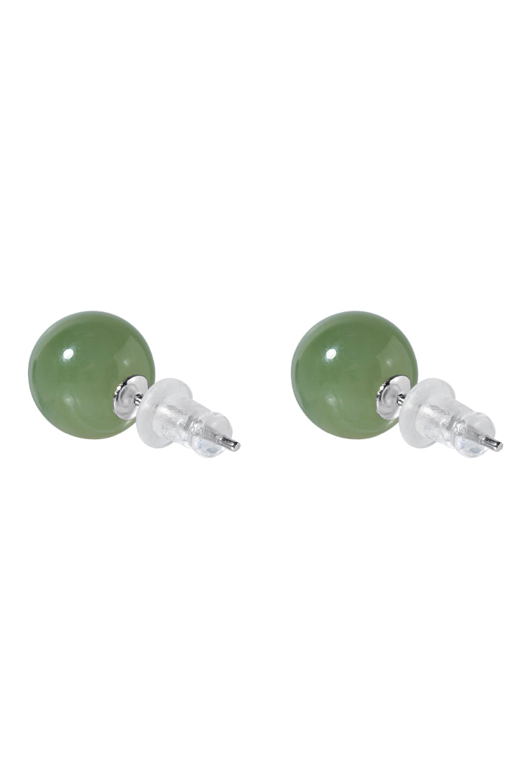 TOMEI Harvest Glow Collection, Green Nephrite Earrings [Online Exclusive]