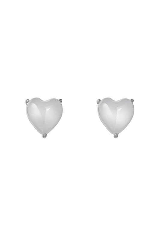 TOMEI Harvest Glow Collection, Nephrite Heart Earrings