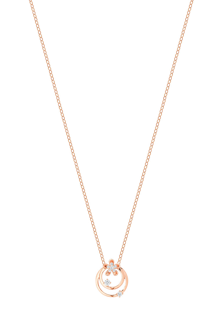 TOMEI Rouge Collection Floral Necklace, Rose Gold 750