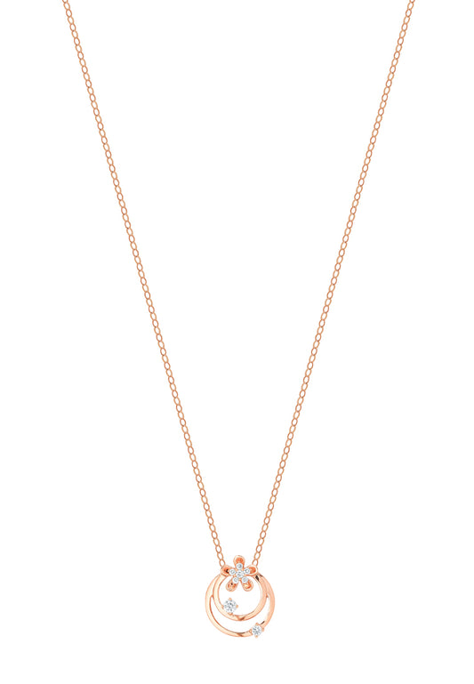 TOMEI Rouge Collection Floral Necklace, Rose Gold 750
