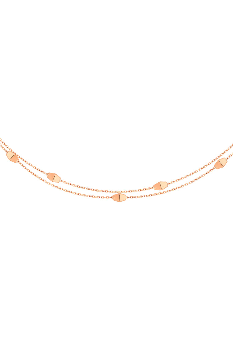 TOMEI Rouge Collection Double Strands Bracelet, Rose Gold 750