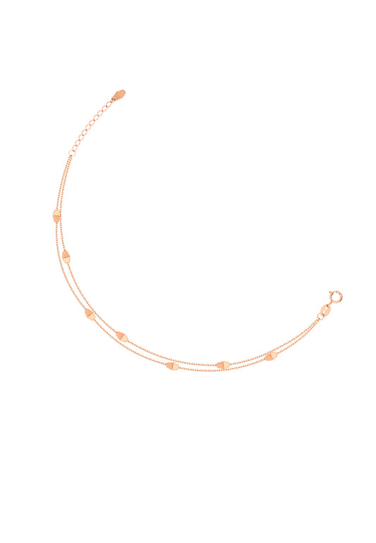 TOMEI Rouge Collection Double Strands Bracelet, Rose Gold 750