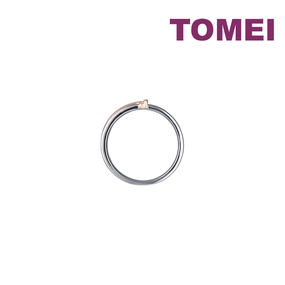 TOMEI【爱的羁绊】Evermore Couple Ring, White+Rose Gold 750