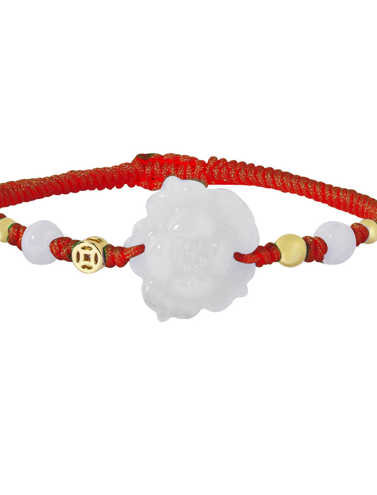 TOMEI [Online Exclusive] Lotus Jade with Red Rope Bracelet