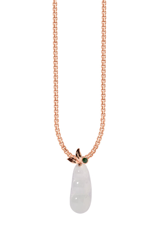 TOMEI Sweet Pea Jade Pendant, Rose Gold 750