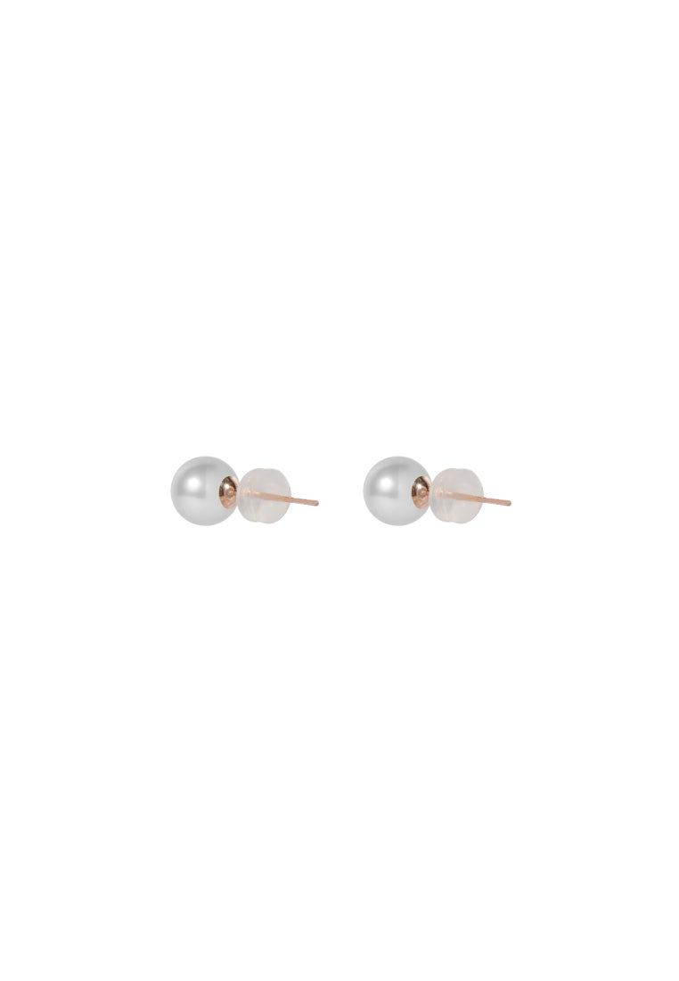 TOMEI Akoya Pearl 6mm Earrings,Yellow Gold 750
