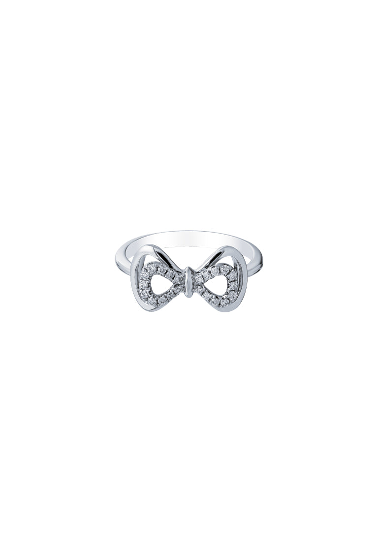 TOMEI Ribbon Ring, White Gold 375