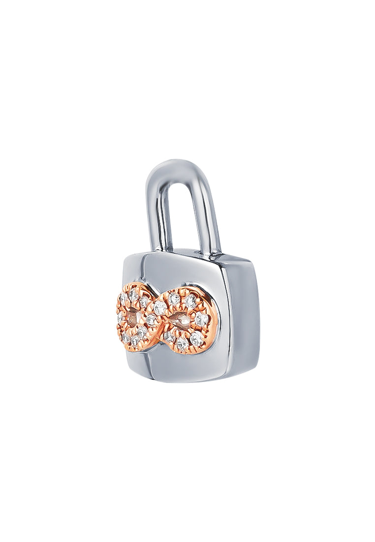 TOMEI Love Lock Collection Infinity Pendant, White Gold 750