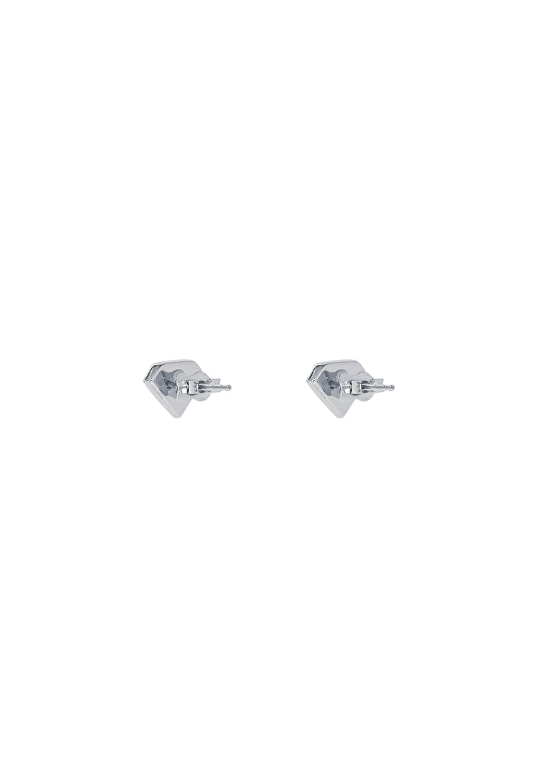 TOMEI Diamond Shape Earrings, White Gold 750