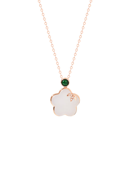 TOMEI Nephrite Series Peach Blossom Necklace, Rose Gold 750