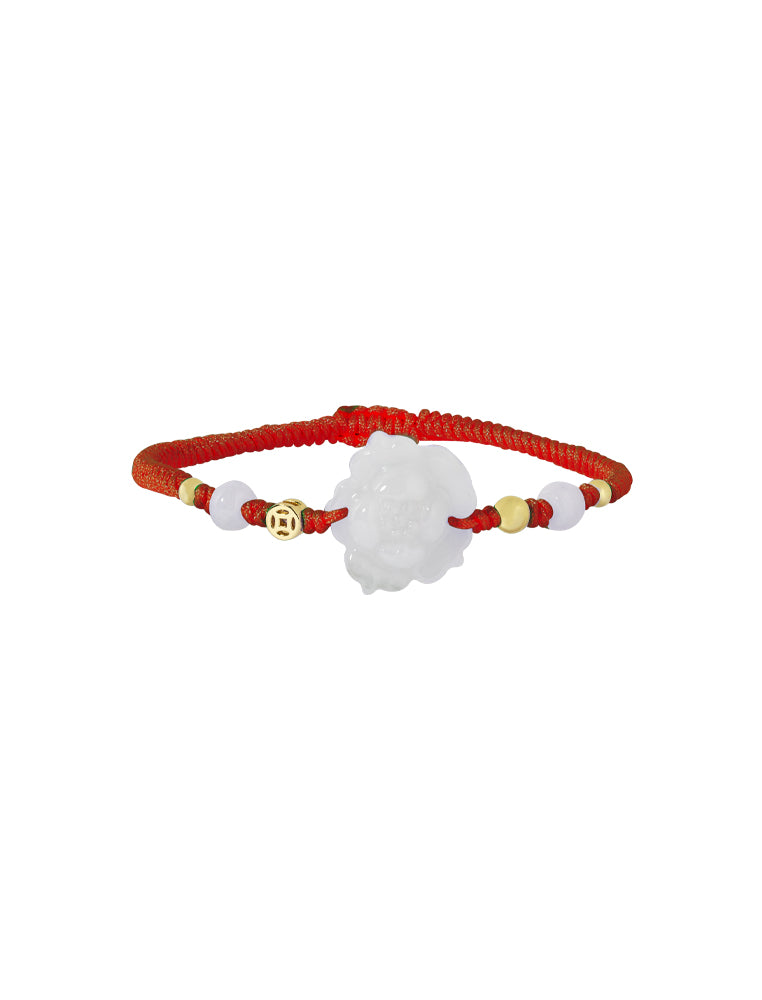 TOMEI [Online Exclusive] Lotus Jade with Red Rope Bracelet