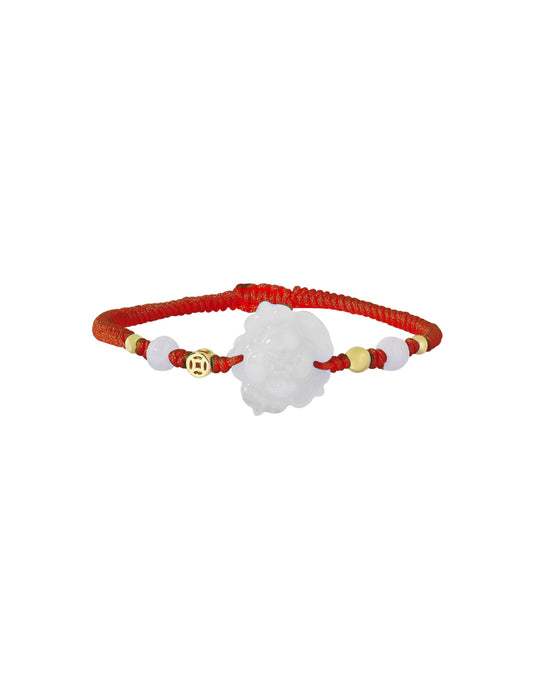 TOMEI [Online Exclusive] Lotus Jade with Red Rope Bracelet