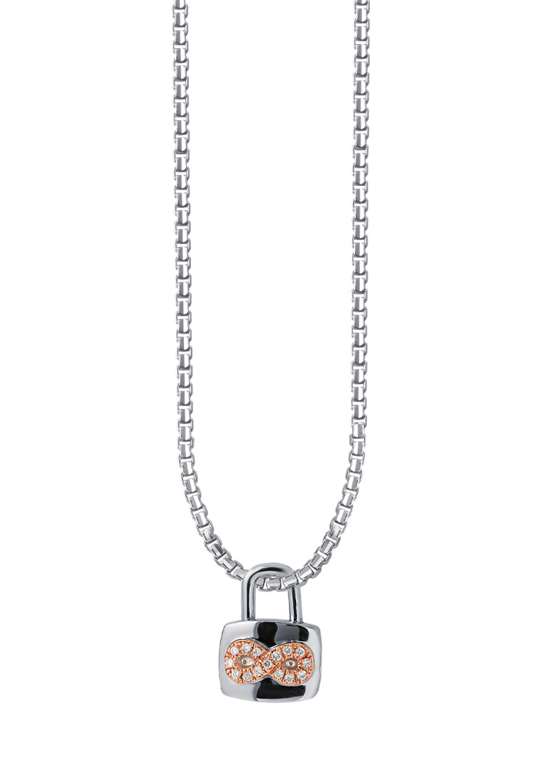 TOMEI Love Lock Collection Infinity Pendant, White Gold 750