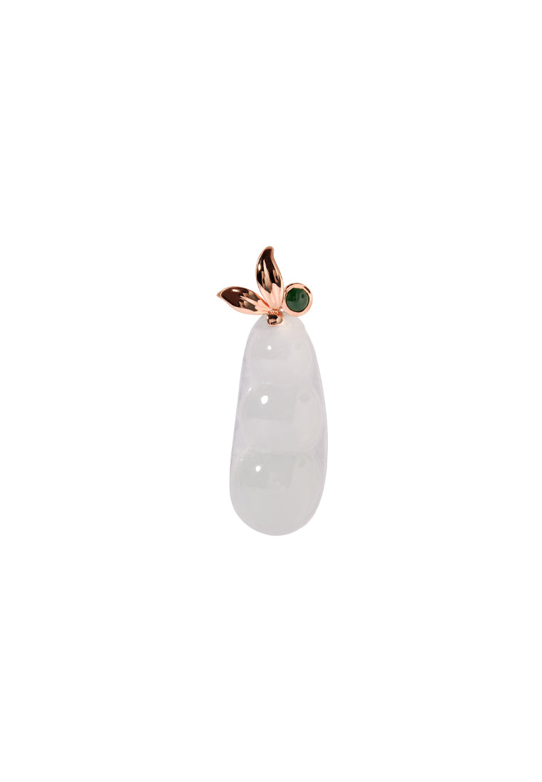 TOMEI Sweet Pea Jade Pendant, Rose Gold 750