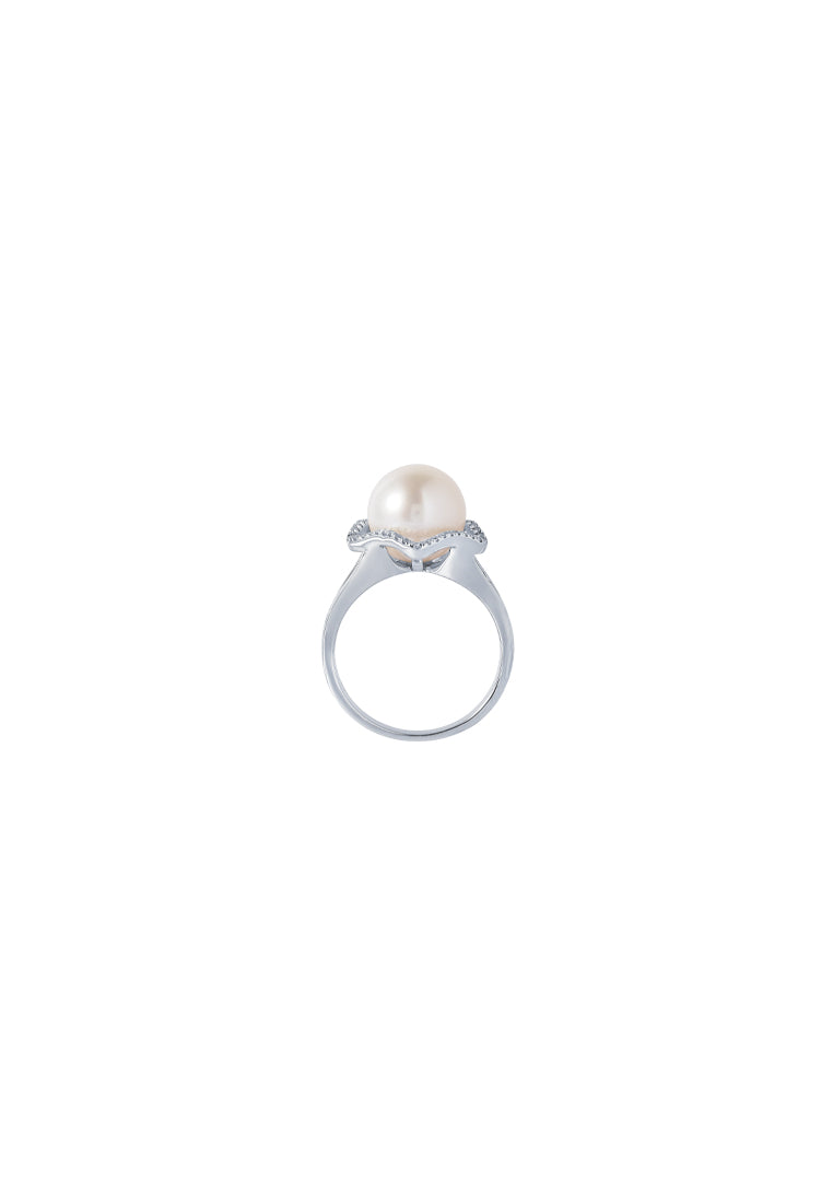 TOMEI Pearl Ring, White Gold 585